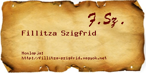 Fillitza Szigfrid névjegykártya
